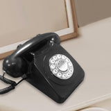 Maxbell Rotary Dial Landline Phone Dining Room Living Room Corded Landline Telephone Black