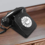 Maxbell Rotary Dial Landline Phone Dining Room Living Room Corded Landline Telephone Black