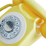 Maxbell Rotary Dial Landline Phone Dining Room Living Room Corded Landline Telephone Yellow
