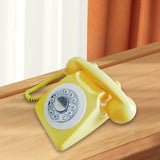 Maxbell Rotary Dial Landline Phone Dining Room Living Room Corded Landline Telephone Yellow