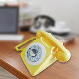 Maxbell Rotary Dial Landline Phone Dining Room Living Room Corded Landline Telephone Yellow