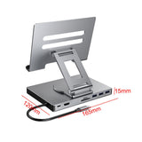 Maxbell Docking Station Aluminium Alloy Holder for Phone Electronic Equipment Office 8 in 1 Rotate