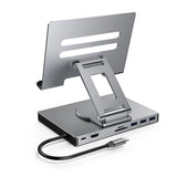 Maxbell Docking Station Aluminium Alloy Holder for Phone Electronic Equipment Office 8 in 1 Rotate