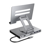Maxbell Docking Station Aluminium Alloy Holder for Phone Electronic Equipment Office 8 in 1 Rotate