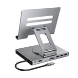 Maxbell Docking Station Aluminium Alloy Holder for Phone Electronic Equipment Office 8 in 1 Rotate