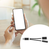 Maxbell USB C to 3.5mm Jack Headphone Charger Adapter Voice Charging Cable Converter Black