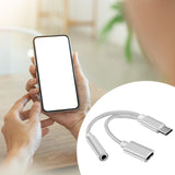 Maxbell USB C to 3.5mm Jack Headphone Charger Adapter Voice Charging Cable Converter Silver