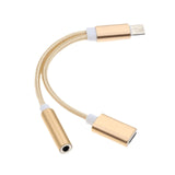 Maxbell USB C to 3.5mm Jack Headphone Charger Adapter Voice Charging Cable Converter Gold