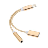 Maxbell USB C to 3.5mm Jack Headphone Charger Adapter Voice Charging Cable Converter Gold