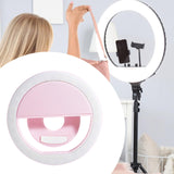 Maxbell Phone Selfies Light Makeup Cold Soft Warm Light LED Phone Selfie Circle Light pink