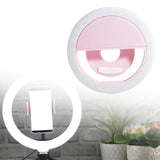 Maxbell Phone Selfies Light Makeup Cold Soft Warm Light LED Phone Selfie Circle Light pink