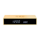 Maxbell Wooden Alarm Clock Table Decor Bedroom Bedside Desk Shelf Digital Wooden Clock