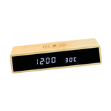 Maxbell Wooden Alarm Clock Table Decor Bedroom Bedside Desk Shelf Digital Wooden Clock