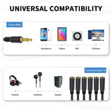 Maxbell Headphone Splitter No Interference Extension Cable for Laptop Phone Earphone 1 to 6