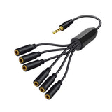 Maxbell Headphone Splitter No Interference Extension Cable for Laptop Phone Earphone 1 to 6