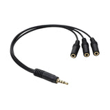 Maxbell Headphone Splitter No Interference Extension Cable for Laptop Phone Earphone 1 to three