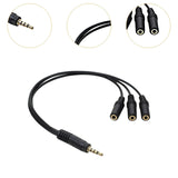 Maxbell Headphone Splitter No Interference Extension Cable for Laptop Phone Earphone 1 to three