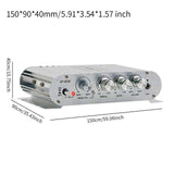Maxbell Mini Amplifier Sturdy 2.1 Channel Mini Amplifier for TV Speaker Mobile Phone Silver