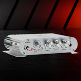 Maxbell Mini Amplifier Sturdy 2.1 Channel Mini Amplifier for TV Speaker Mobile Phone Silver