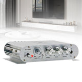 Maxbell Mini Amplifier Sturdy 2.1 Channel Mini Amplifier for TV Speaker Mobile Phone Silver