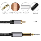 Maxbell RCA to 1/4 inch Adapter Cable Sturdy 6.35mm to RCA Stereo Interconnect Cable Cable Length 100cm