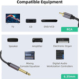 Maxbell RCA to 1/4 inch Adapter Cable Sturdy 6.35mm to RCA Stereo Interconnect Cable Cable Length 100cm