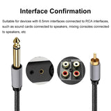 Maxbell RCA to 1/4 inch Adapter Cable Sturdy 6.35mm to RCA Stereo Interconnect Cable Cable Length 100cm