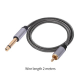 Maxbell RCA to 1/4 inch Adapter Cable Sturdy 6.35mm to RCA Stereo Interconnect Cable Cable Length 200cm