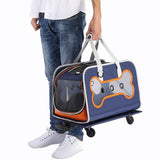 Maxbell Pet Rolling Carrier Dog Carrier Puppy Outdoor Cat Carrier with Wheels Travel