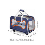 Maxbell Pet Rolling Carrier Dog Carrier Puppy Outdoor Cat Carrier with Wheels Travel