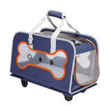 Maxbell Pet Rolling Carrier Dog Carrier Puppy Outdoor Cat Carrier with Wheels Travel