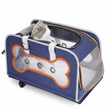 Maxbell Pet Rolling Carrier Dog Carrier Puppy Outdoor Cat Carrier with Wheels Travel