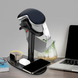 Maxbell 3 in 1 Charging Station Glasses Hanger Black for Office Game Room Bedroom