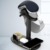 Maxbell 3 in 1 Charging Station Glasses Hanger Black for Office Game Room Bedroom