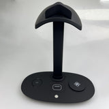 Maxbell 3 in 1 Charging Station Glasses Hanger Black for Office Game Room Bedroom