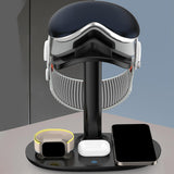 Maxbell 3 in 1 Charging Station Glasses Hanger Black for Office Game Room Bedroom