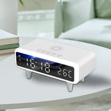 Maxbell Digital Alarm Clock 4 Adjustable Brightness 12H 24H Learning Hall Desk Clock White