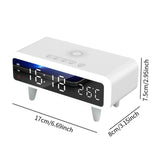 Maxbell Digital Alarm Clock 4 Adjustable Brightness 12H 24H Learning Hall Desk Clock White