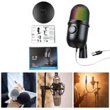 Maxbell USB Condenser Microphone with Base Condenser Mic for Stream Podcasting
