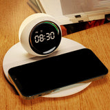 Maxbell Desk Clock Wireless Charging Living Room Hall Office LED Digital Alarm Clock White