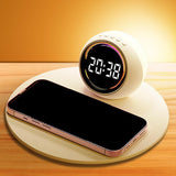 Maxbell Desk Clock Wireless Charging Living Room Hall Office LED Digital Alarm Clock White
