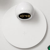 Maxbell Desk Clock Wireless Charging Living Room Hall Office LED Digital Alarm Clock White