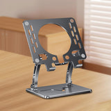 Maxbell Tablet Stand Holder Nonslip Base Desktop Stand Riser Personal Computer Riser Black Round Hole