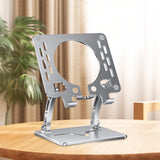 Maxbell Tablet Stand Holder Nonslip Base Desktop Stand Riser Personal Computer Riser Argent Round Hole
