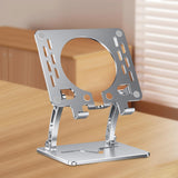Maxbell Tablet Stand Holder Nonslip Base Desktop Stand Riser Personal Computer Riser Argent Round Hole