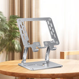 Maxbell Tablet Stand Holder Nonslip Base Desktop Stand Riser Personal Computer Riser Argent Square Hole