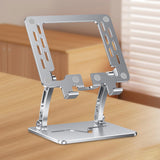 Maxbell Tablet Stand Holder Nonslip Base Desktop Stand Riser Personal Computer Riser Argent Square Hole