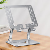Maxbell Tablet Stand Holder Nonslip Base Desktop Stand Riser Personal Computer Riser Argent Square Hole