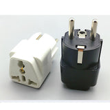 Maxbell Europe Plug Converter AU/UK/US/CN to Europe Compact for Wall Hotel Household White