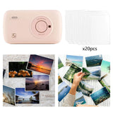 Maxbell Photo Printer Pocket Printer Mini Instant Color Printer for Photo Notes Memo 20 sheets
